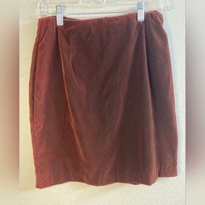 Velvety high-waisted mini skirt